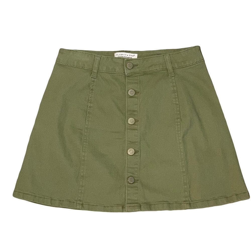 Green button up skirt size 27